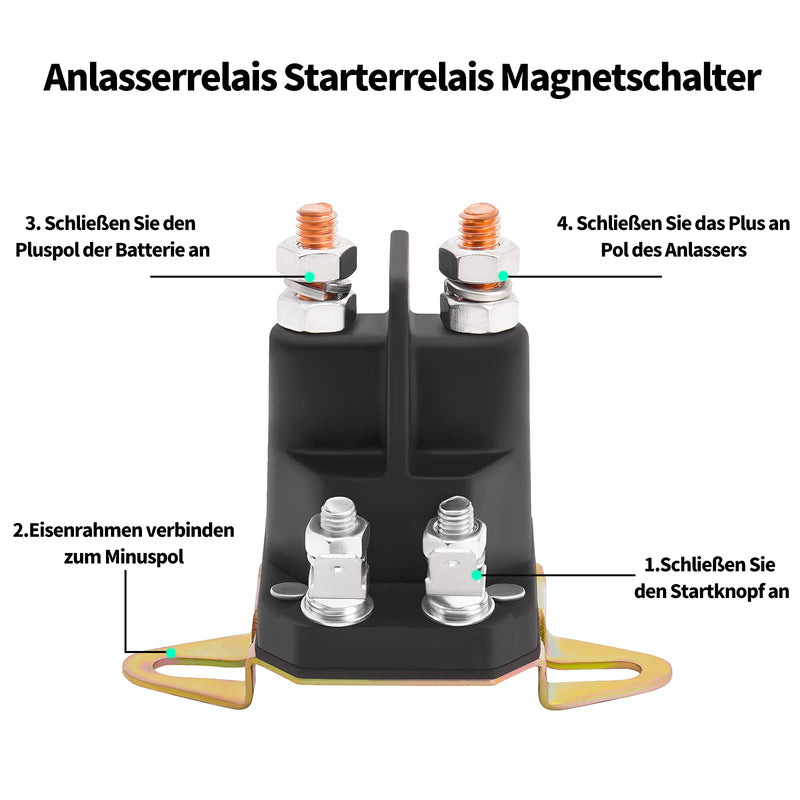 AHL 33-334 Starter Relay Magnetic Switch for Lawn Mowers/Castel Garden/STIGA/Murray/Twin-CUT/Turbo-CUT/Hercules/Sabo