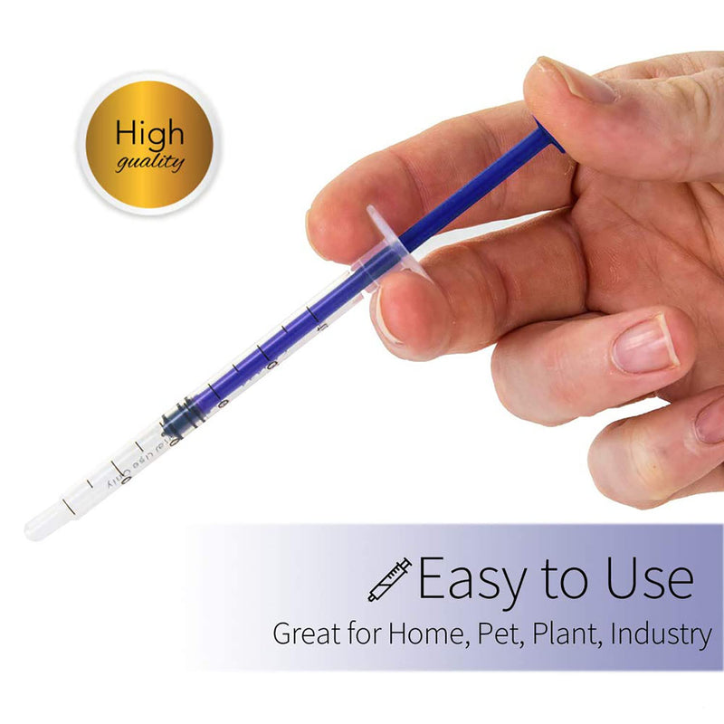 [AUSTRALIA] - 50 Pieces 1ml Syringe with Cap, Individually Sealed 1cc Syringe with Luer Slip Tip without Needle for Refilling, Feeding Pets, Oral, Oil or Glue Applicator 