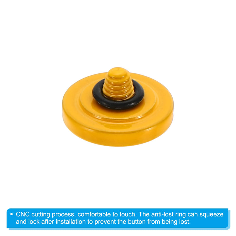PATIKIL Camera Shutter Button, 5 Pack Soft Shutter Release Button Pure Copper Camera Button Concave Suitable for Nikon for Fujifilm for Leica DSLR/SLR Camera, Yellow