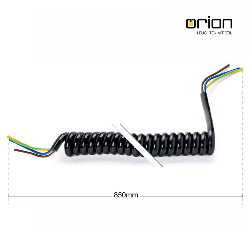 ORION LIGHTSTYLE Spiral Cable 3 Core Spiral Extension Electric Cable Light Cable Lamp Cable Black