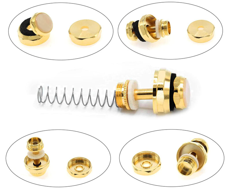 Trumpet Valve Sytem Replacement Parts include Trumpets Finger Buttons Valve Cap Piston Guides Spring Felt Washer Musical Instruments Accessories Set of 24pcs Gold