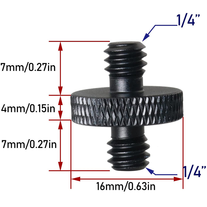 [AUSTRALIA] - 1 Set Hot Cold Shoe Bracket Holder Extension Flash Head Phone Holder 5/8 Male to 1/4 Female Single Tier 1/4 Male Adapter Screw Aluminium Alloy SLR Camera Universal for Lights Travel Tripods 