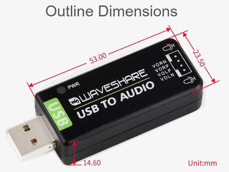 USB to Audio USB Sound Card with 8Ω 5W Speaker, Driver-Free Plug and Play | for Raspberry Pi/Jetson Nano, Win7/8/8.1/10,Linux,Android, Support Recording/Playback, Onboard Microphone/ Speaker Header