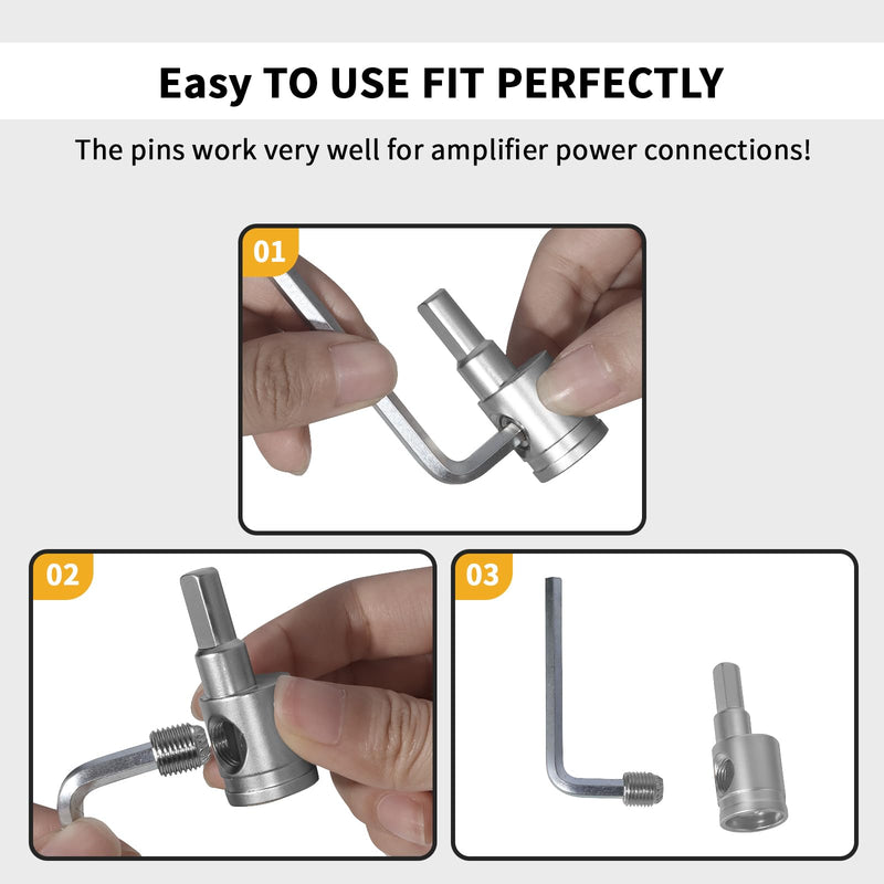 [AUSTRALIA] - 4-Pack Amp Input Reducer from 0 Gauge to 4 Gauge with Heat Shrink Tubes for Car Audio Systems, 0 Gauge Terminals Amp Wire Connectors 