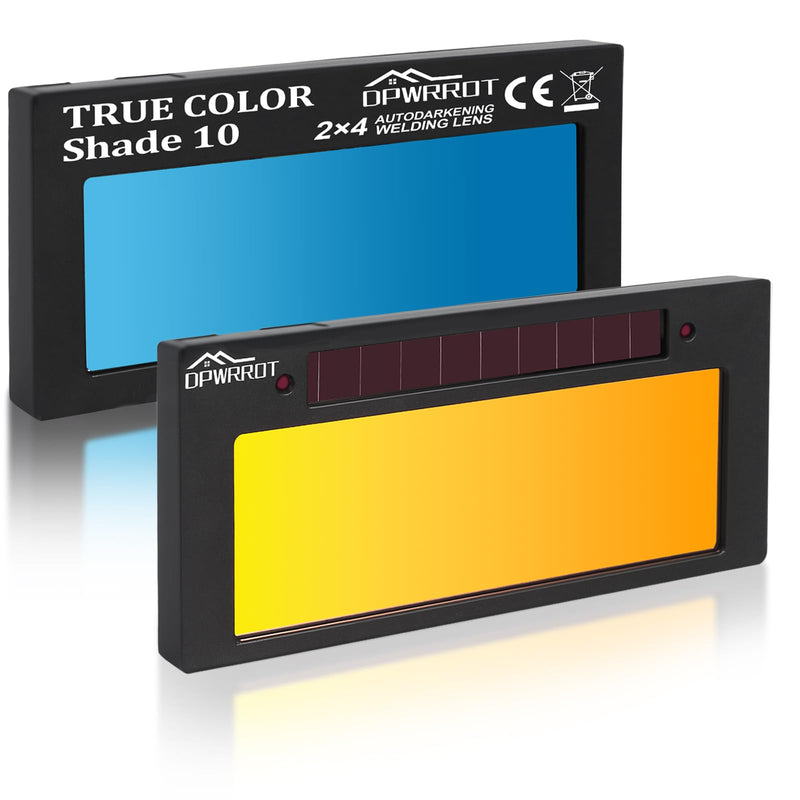 [AUSTRALIA] - Auto Darkening Welding Lens 2"x4 1/4"x0.2" Shade 10, Solar Energy True Color Blue Welding Lens, Gold Welding Lens Replacement for Standard Welding Hoods and Welding Helmets 