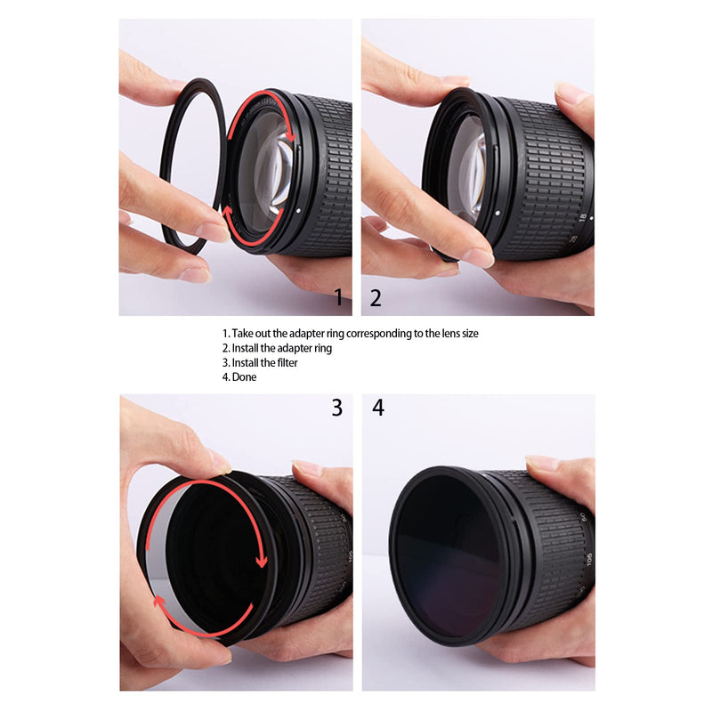 82mm to 95mm Step Up Ring Filter Adapter Applicable to All Brands of UV ND CPL Filter (82mm-95mm) 82mm-95mm