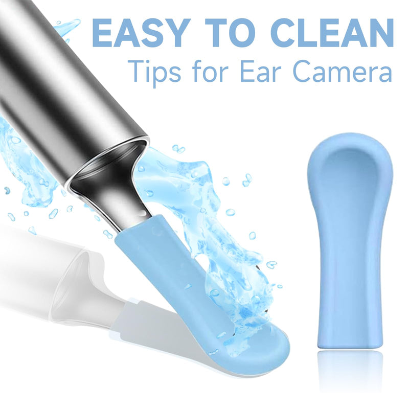 Mrltau Pack of 30 Silicone Ear Cleaner Head for Earwax Remover, Ear Spoon Accessories for Ear Wax Removal Otoscope, Replacement Tips for Ear Suckers, Ear Wax Sucker Ear Cleaner Accessories A