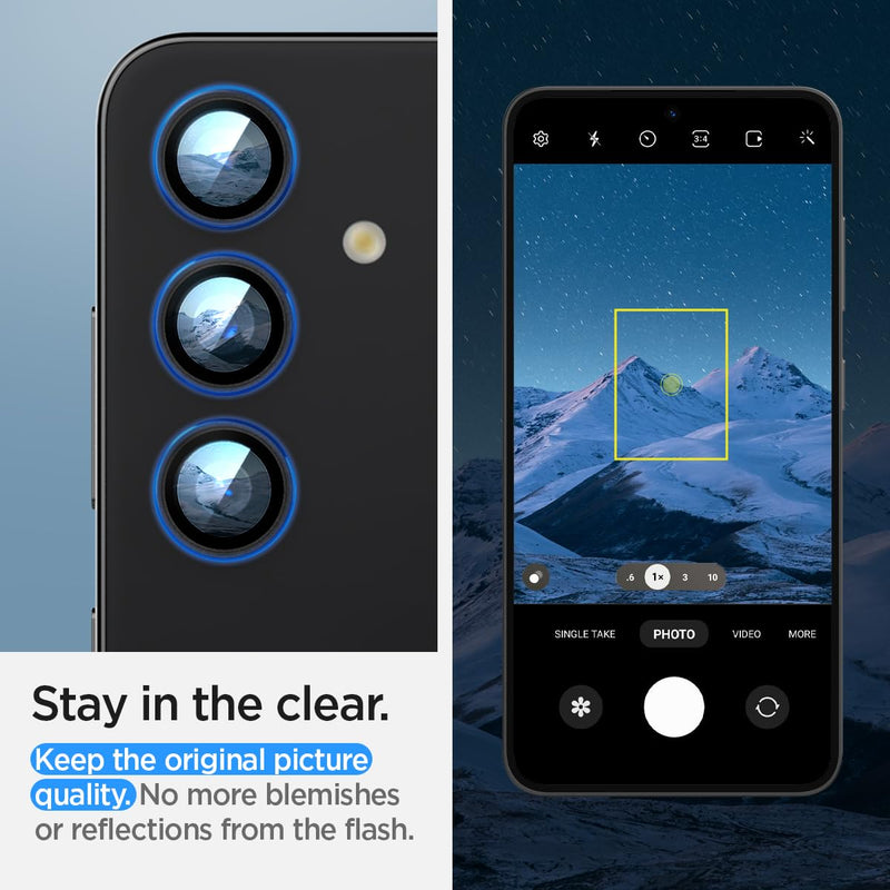 Spigen Camera Lens Screen Protector [GlasTR EZ Fit Optik Pro] Designed for Galaxy S24 Plus [Case Friendly] - Black [2 Pack]