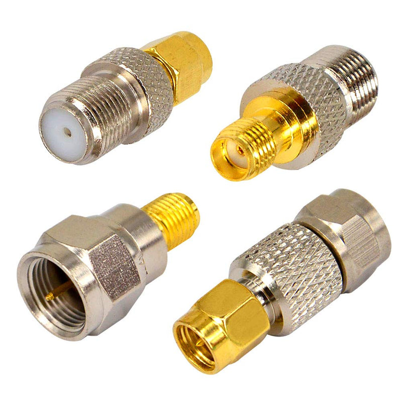 onelinkmore SMA to F Coax Kit RF Coaxial Adapter Kits SMA to F Antenna Connector TV Coax Adapter Connector for DAB+/FM/AM Radio Pioneer Spectrum Analyzer sdr Dongle rtl-sdr Coax Cable Adapter
