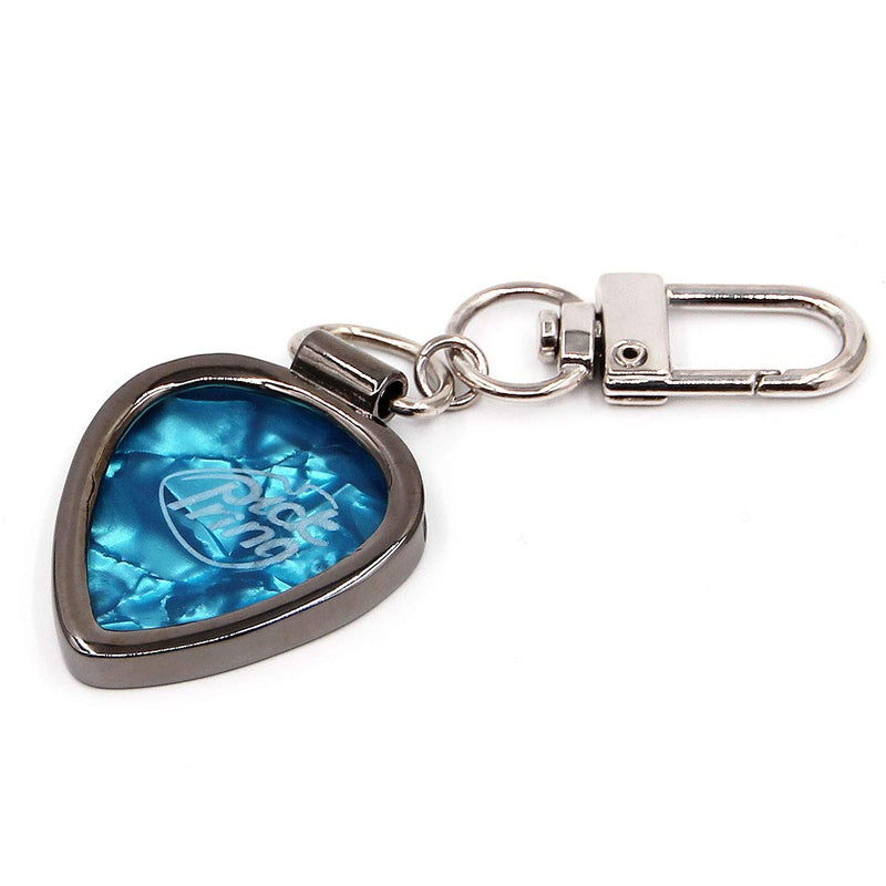 [AUSTRALIA] - Peace Shaped Guitar Pick Holder Keychain for Guitarists (Metal Black) Metal Black 