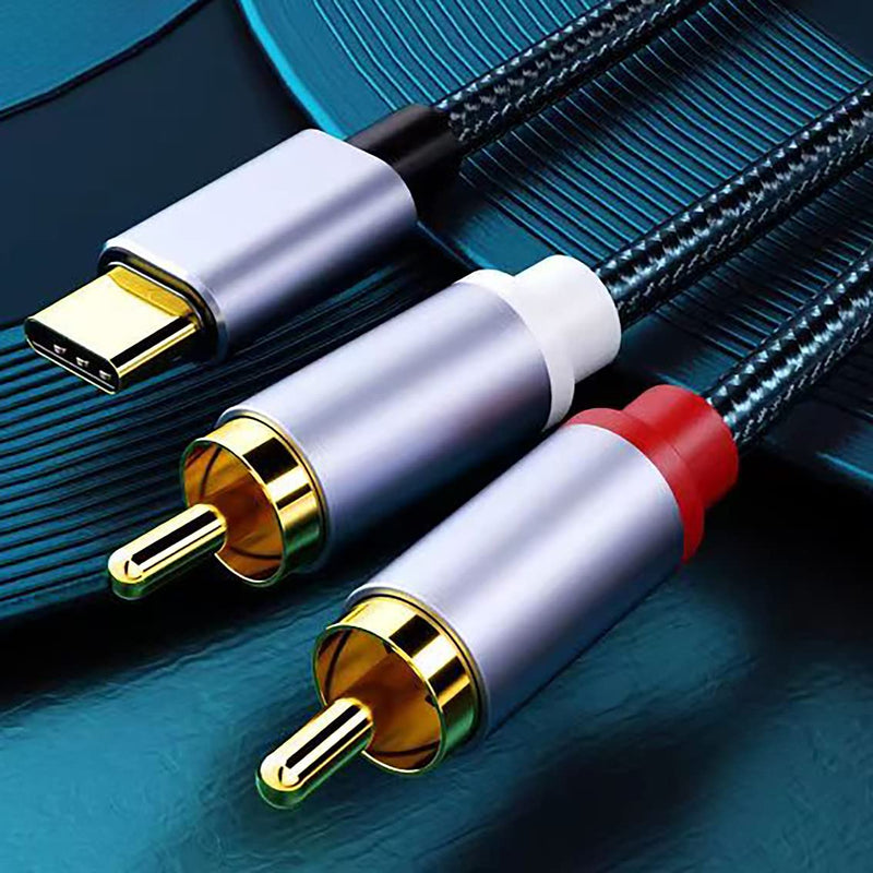 [AUSTRALIA] - VENTION USB Type C to 2 RCA Audio Cable Type-C RCA Cable 2rca Jack USB-C Audio Line Compatible for Xiaomi LG Home Theater Amplifier DVD TV Speaker (1m/3ft) 1m/3ft 