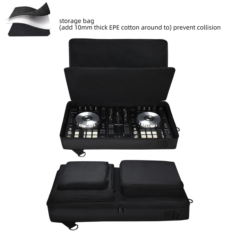 Storage bag case is suitable for Pioneer DDJ-SR 2/SR, Native Instruments Traktor Kontrol S4 Mk3,Portable adjustable shoulder strap large capacity (DDJ-SR 2)