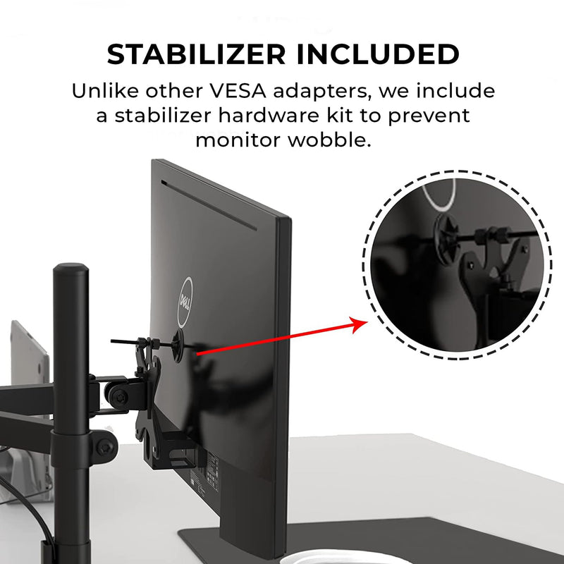 HumanCentric VESA Mount Adapter Compatible with Dell Monitors 75x75|100x100 | Fits SE2416HX, SE2717HX, SE2717HR, SE2717H, S2216M, S2216H, SE2716H, SE2216H, SE2417HG, SE2416H, 75x75mm - 100x100mm Patterns Version 2 Single-Pack