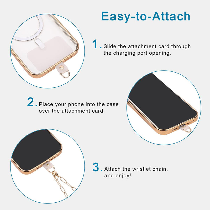 Phone Wrist Strap, Detachable Cellphone Lanyard Hands-Free Wristlet Bracelet Adjustable Phone Charm Grip Accessory for Women iPhone 14 Pro Max/ 13 Pro Max/ 12 Pro Max(Crude Gold Chain) Crude gold chain