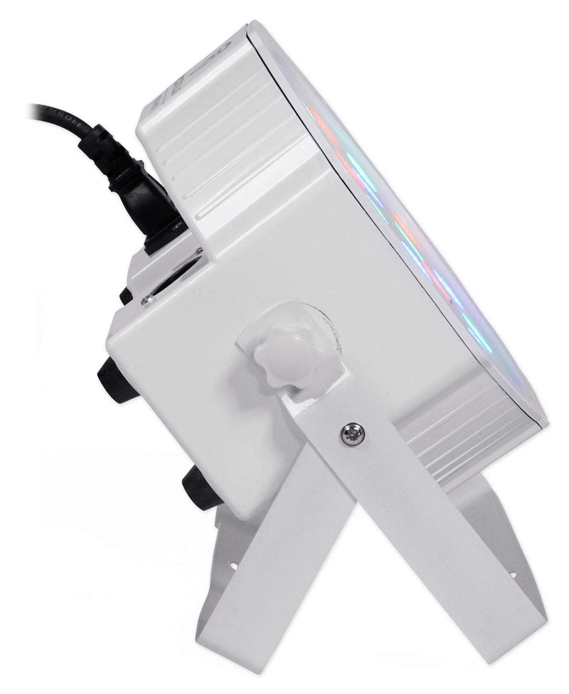 [AUSTRALIA] - Rockville RockPAR50 White Compact 24W LED RGB Par Can DJ/Club/Stage Wash Light, DMX Control, Daisy-Chain Power, Sound-Activated, for Parties, Weddings, and Live Performances 