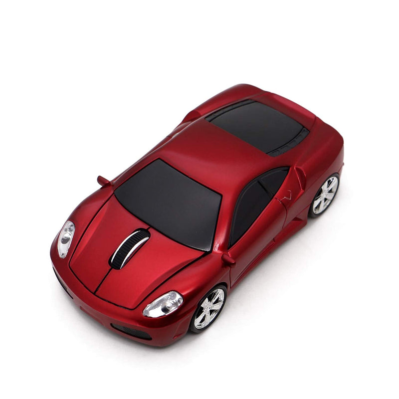 Ai5G Wireless Mouse Sports Car Mouse USB Computer Mice Optical 2.4GHz with Headlight 1600DPI for PC Laptop MAC (Red) Red