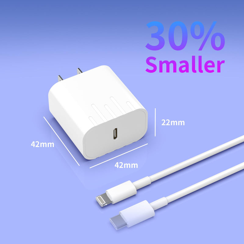 Wall Charger for iPhone 14 Pro Max iPhone 13 12 11 XSXR iPad 2 Pack 20W PD iPhone Charger with 2 Pack 6FT Type C iPhone Lightning Cable USB C Fast Charging USB C Power Adapter