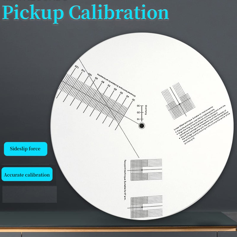 Turntable Cartridge Alignment Protractor Mat, Anti-Sliding LP Vinyl Record Pickup Calibration Plate Distance Gauge Protractor Adjustment Tool Ruler for Turntable Accessories (White)