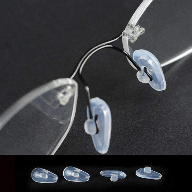 [AUSTRALIA] - Push-in Eyeglass Nose Pads,BEHLINE Soft Silicone Air Cushion Glasses Replacement Nosepad,14mm Air Chamber/Air Bag/Nose Piece,Anti-slip Nose Bridge Pads for Eye Glasses Sunglasses(Clear,5 Pairs) 