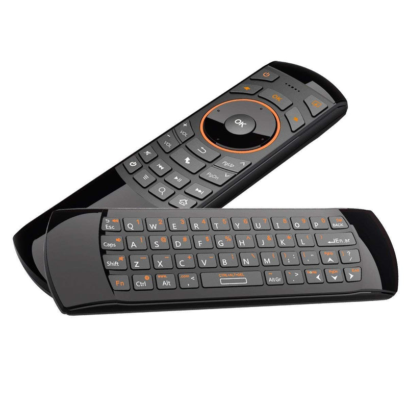 Rii K25 Multifunction Portable 2.4GHz Mini Wireless Fly Mouse Keyboard and Remote Control with Rechargeable Li-ion Battery (Black)