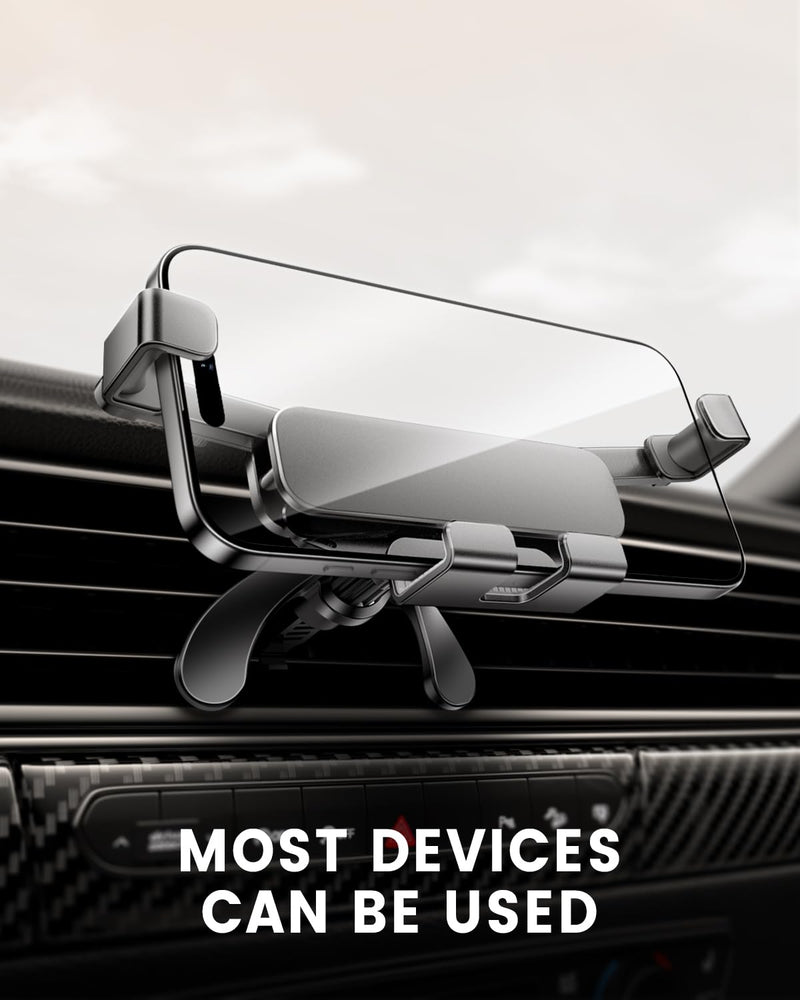 Delobon Car Phone Holder Mount [Designed for Fold Phones] Gravity Locking | for Samsung Galaxy Z Fold 8 Ultra 7 6 5 4 3 2 Pixel 9 10 Pro Fold iPhone 16 15 14 Matte Black