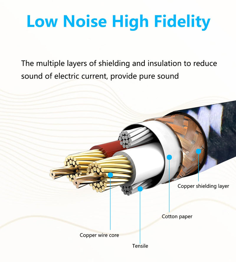 Straight to Right Angle 1/4 Inch Instrument Cable Short TS Guitar Cable Electric Guitar Amp Cord 6.35mm Stereo Audio Cable for Guitar Bass Keyboard and Pro Audio 2 Pack (1.7FT) 1.7FT
