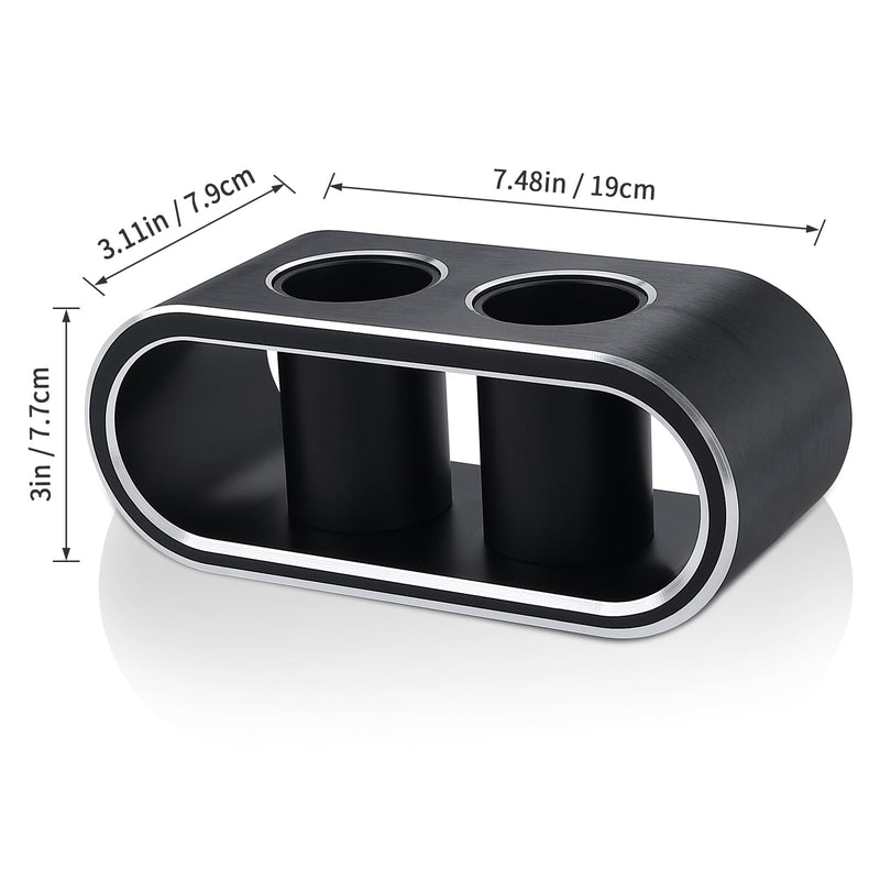 [AUSTRALIA] - Metal Aluminum Alloy Desktop Microphones Storage Holder, Stand Support Base For Wireless Microphones, Fashionable Tabletop Mics Organizer (M, Brushed black) M 