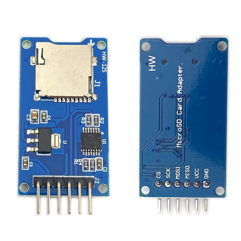 Kiro&Seeu 2pcs Micro SD Card Module Storage Board 6-pin TF Card Memory Adapter Reader Module SPI Interface Compatible with Ar-duino Raspberry Pi