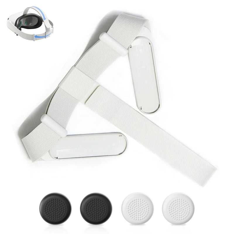 DUXICEPIN Head Strap for Oculus Quest 2, Replacement Head Strap for Oculus Quest 2, VR Accessories with 2 Pair Thumb Grip Caps,Oculus Quest 2 Head Strap,Meta Quest 2 Head Strap