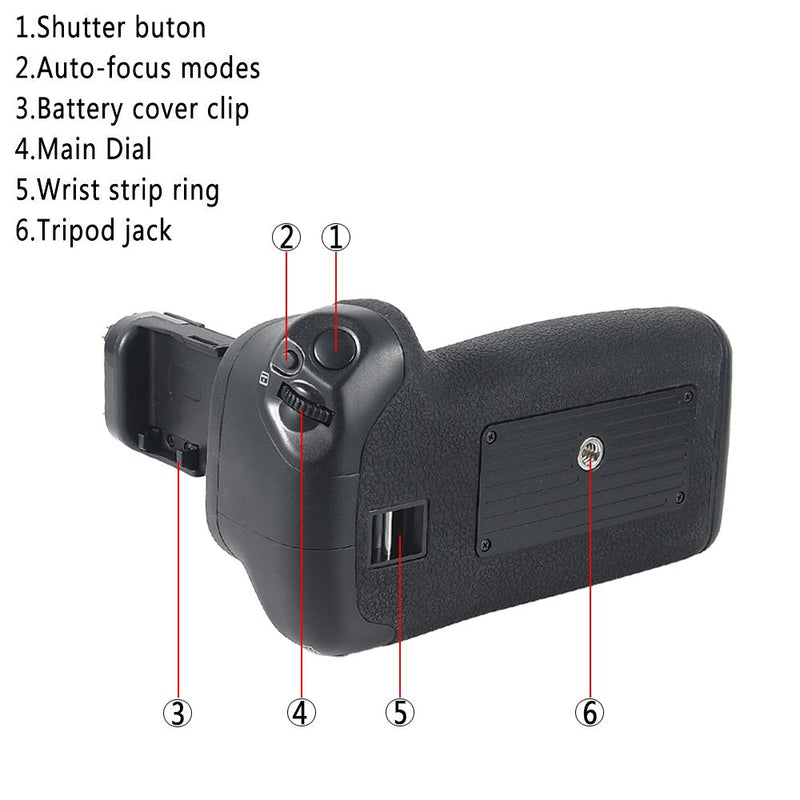 DSTE Pro BG-E14 Vertical Battery Grip Compatible with Canon EOS 70D 80D 90D SLR Digital Camera, Working with LP-E6 LP-E6N (Battery not Included)