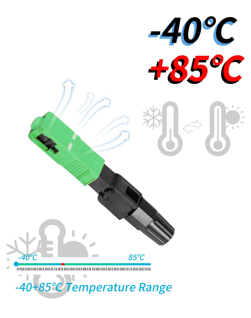 YAODHAOD Optical Connector 10pcs FTTH SC APC, Fibre Optic Fast Cold Connector Single Mode Telecommunication Level Fast Connector for CATV Network