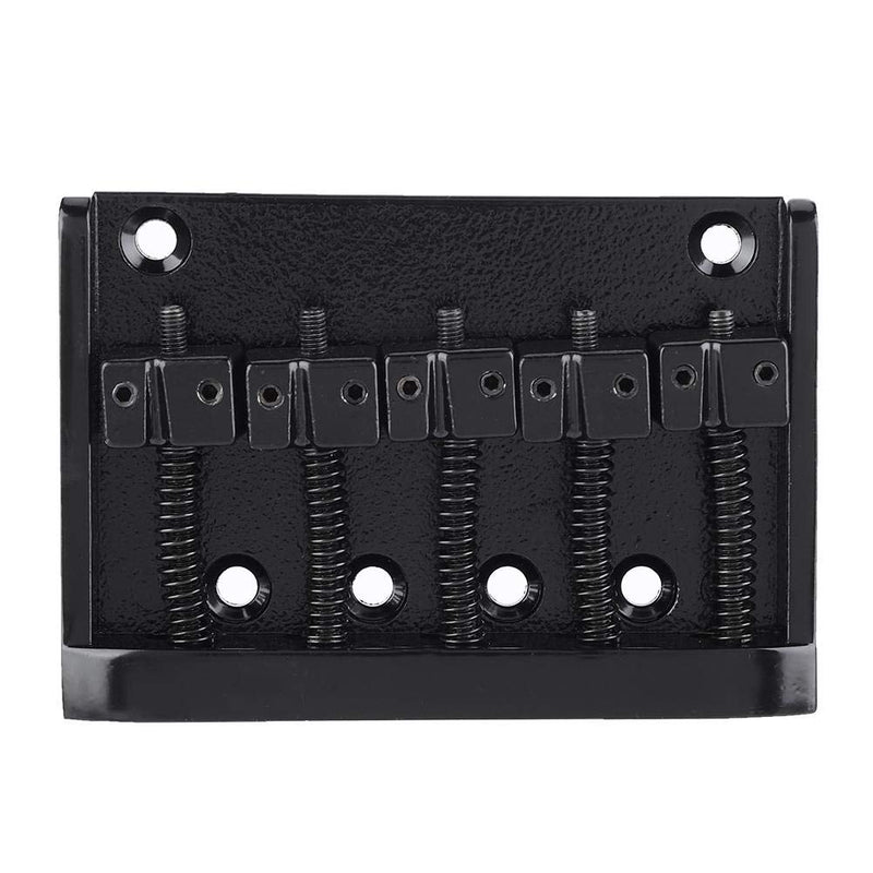 [AUSTRALIA] - Metal 5 String Guitar Saddle Bridge Plate Electric Bass Bridge Tailpiece Replacement Accessory(Black) 