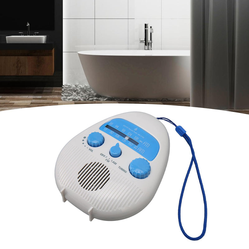 AM FM Shower Radio, Waterproof Portable Shower Radio ABS Material, Built in Speaker, FM AM Receiver, Easy, for Bathroom or On The
