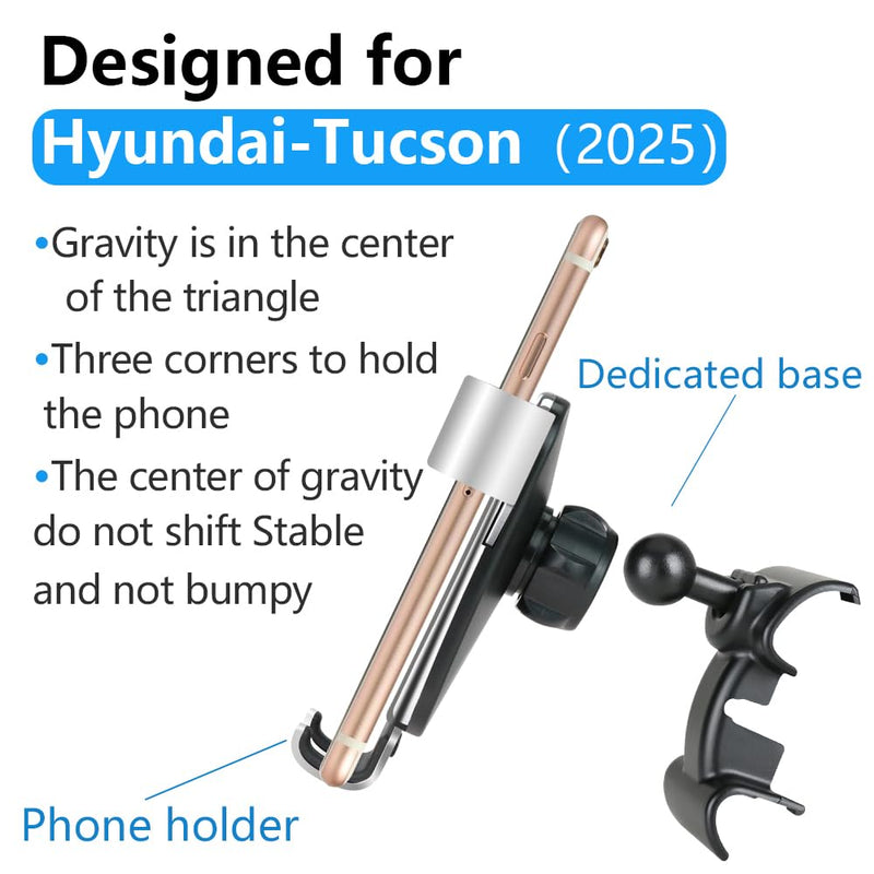 Car Phone Holder for Hyundai Tucson 2025 2026 and Hyundai Santa Cruz 2025 2026 Auto Interior Accessories Best Cell Phones Mount Cellphone Mobile Cradle Charging Navigation Bracket Screen Stand