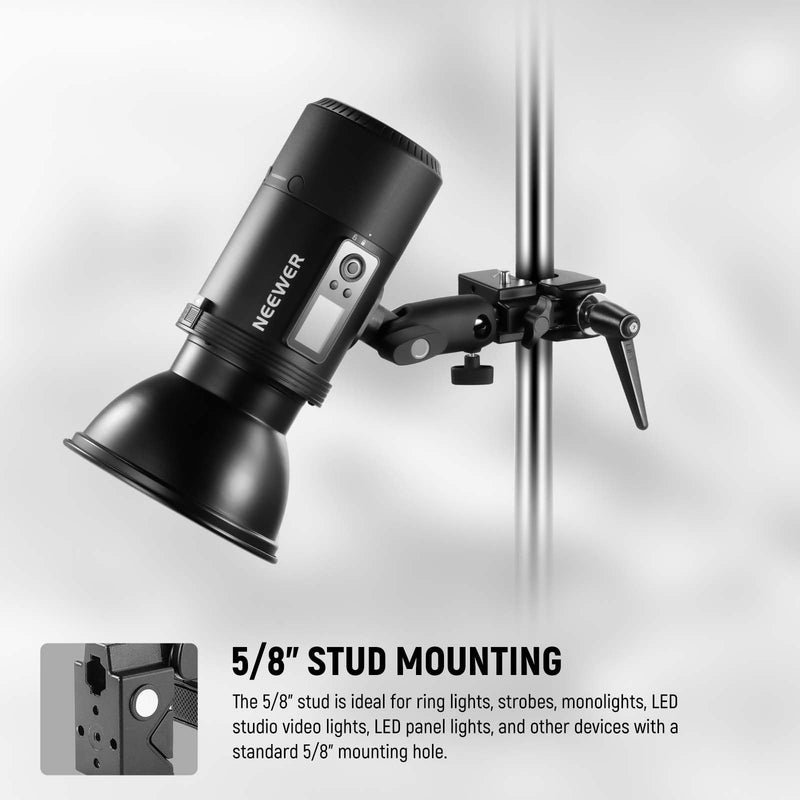 [AUSTRALIA] - NEEWER Super Clamp with 5/8" Stud, Spring Lock, 2.4"/6cm Jaw Grip Heavy Duty Crab Pole Clamp for Round Pipe Flat Surface, for Photography Studio Camera & Lighting Mounting, Max Load 33lb/15kg, UA017 UA017(1 Pack） 