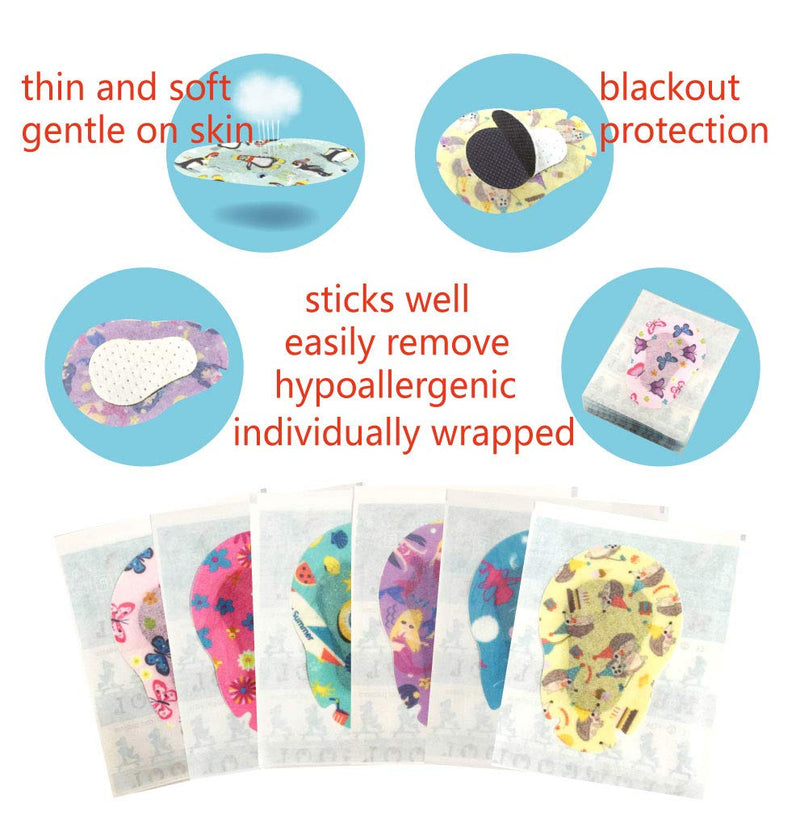 [AUSTRALIA] - Adhesive Eye Patches for Kids with Lazy Eye, 30+3 Bonus Patches, Bandages for Amblyopia 6 Fun Girls Designs, 1 Stickers Incentive Poster (Regular Size) 