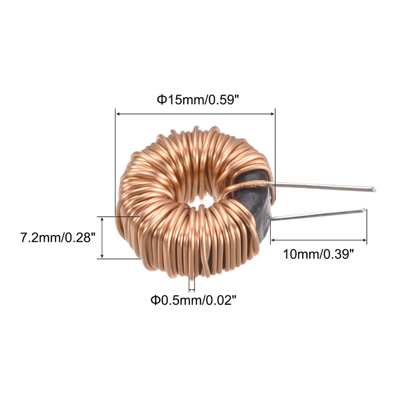 sourcing map 5x Toroidal Core Inductor Copper Coil Magnetic Inductance 330uH 3A for DIY Board