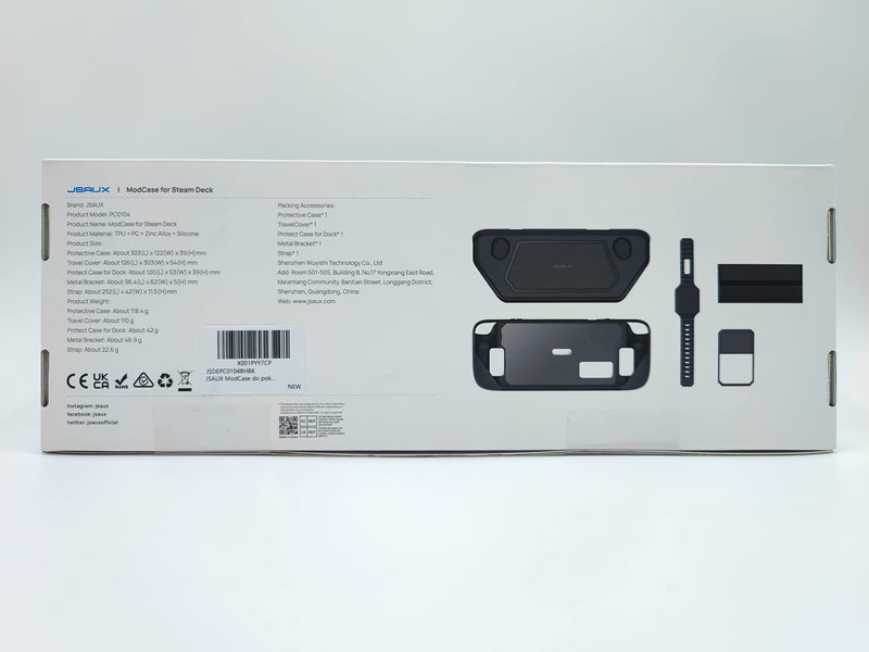 JSAUX PC0104 ModCase for Steam Deck, Steam Deck Case with Detachable Front Shell Include Protective Case, Face Cover,Metal Bracket and Strap-Basic Set Basic Set
