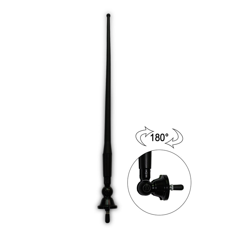 Herdio Waterproof Marine Antenna Rubber Duck Dipole Flexible Mast FM AM Antenna for Boat Radio Car ATV UTV RZR SPA-Black Black