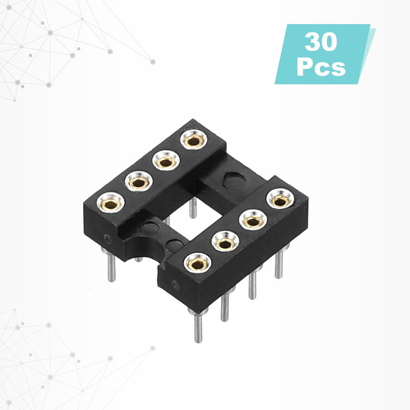 [AUSTRALIA] - QUARKZMAN Pack of 30 DIP IC Chip Socket Adapter 8 Pin IC Assortment Kit 2.54 mm / 0.1 Inch Pitch for Breadboard Project, PCB Board Design 