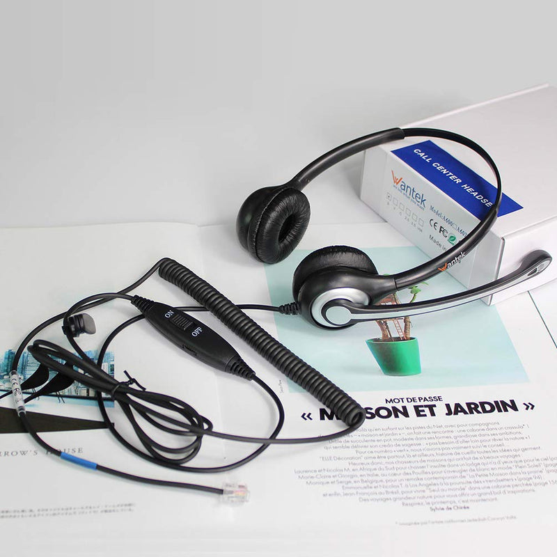 [AUSTRALIA] - Wantek Cisco Phone Headset with Microphone Noise Cancelling, RJ9 Telephone Headsets Compatible with Cisco Office Phones 7940 7942 7945 7960 7962 7965 7811 7821 8811 8841 8845 8851 Plantronics M12 M22 