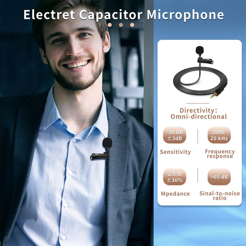 4 FT 3.5mm TRS Mini Lavalier Lapel Microphone for Sennheiser, for Saramonic, for Comica, for Boya Wireless System Transmitter, Omnidirectional Condenser Mic – 1/8" Male Screw Lock Plug for Sennheiser for Saramonic for Boya...