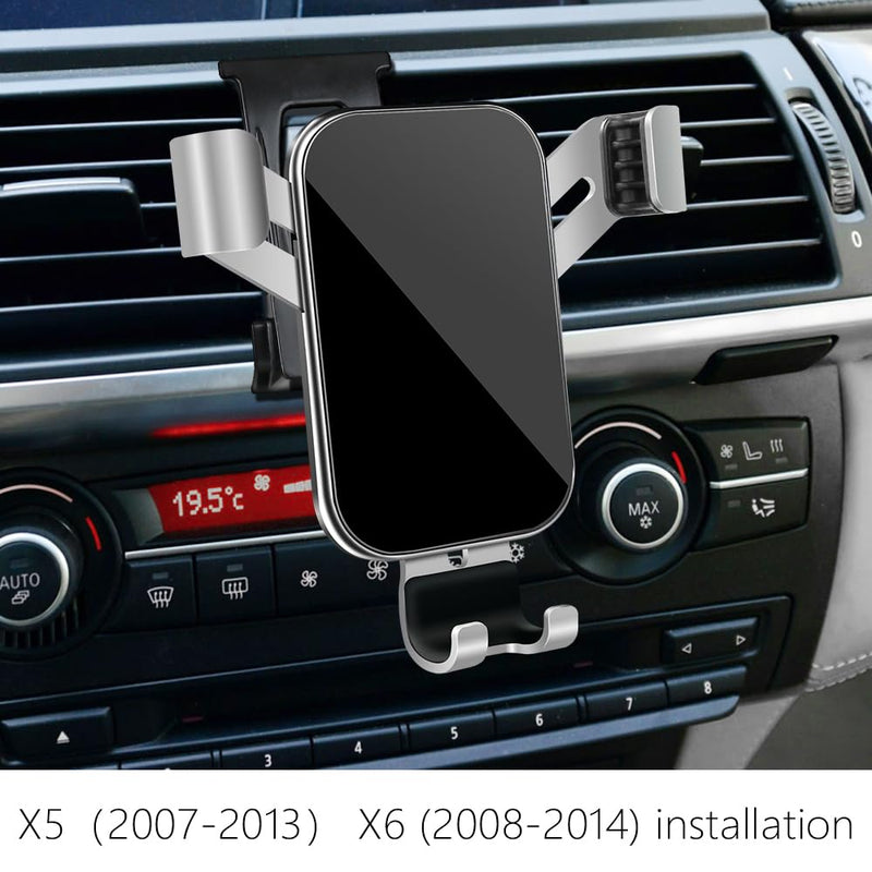 LUNQIN Car Phone Holder for BMW X5 X5M 2007-2013 and BMW X6 X6M 2008-2014 Auto Interior Accessories Best Cell Phones Mount Cellphone Mobile Cradle Charging Navigation Bracket Air Vent Stand Accessory for 2007-2013 BMW X5 & 2008-2014 X6