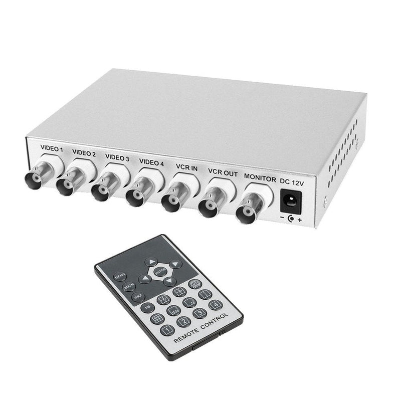 4CH Color Video Quad Splitter, CCTV DVR Camera Video Splitter Processor Switch System