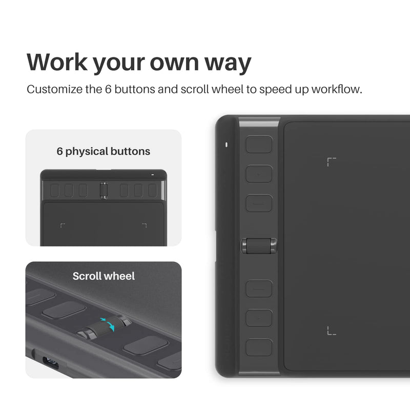 HUION Inspiroy 2 Small Drawing Tablet and Palm Rejection Artist Glove