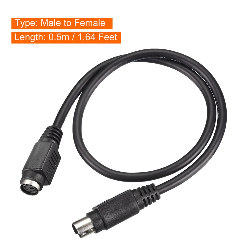 [AUSTRALIA] - MECCANIXITY PS/2 Mouse and Keyboard Extension Cable 6 Pin 1.64 Feet Male to Female for PC Black 