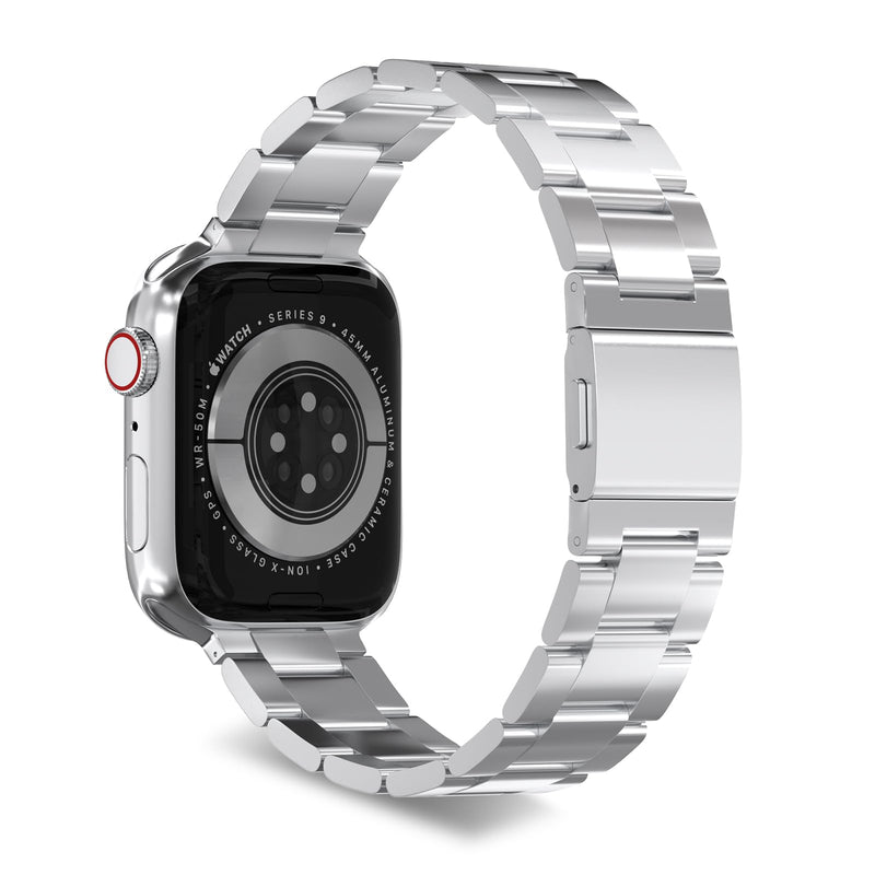 Metal Band for Apple Watch - No Tool Needed Apple Watch Stainless Steel Band - iWatch Magnetic Strap for Ultra/Ultra2 Series 10/9/8/7/6/5/4/SE for iWatch 49mm 46mm 45mm 44mm 42mm 41mm 40mm. Silver 40mm 41mm 42mm