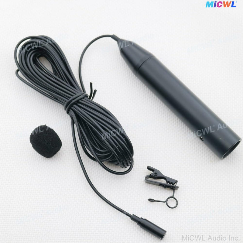 XLR 48V Phantom Power 3Pin Lavalier Microphone Tie Clip 5m Wire Lapel Microfone