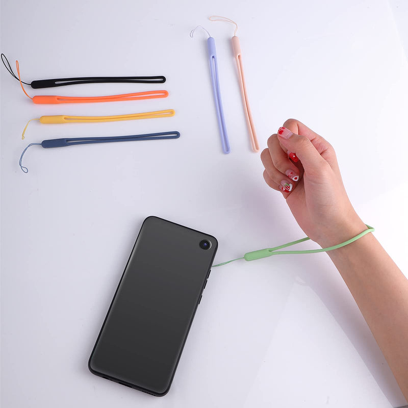 Cobee Hand Wrist Strap Lanyard, 12 Pcs Silicone Phone Lanyard Straps Cell Phone Wrist Lanyard Strap Colorful Wrist Lanyard for Universal Mobile Phone USB Drive Keychains Wallet Mp3 Mp4 Cameras Badge