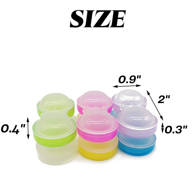 60PCS Contact Lens Cases Contact Lens Holder Box Left/Right Eyes Contact Lens Container, 6 Colors